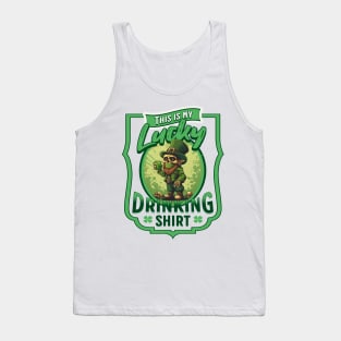 Cute Leprechaun Lucky Drinking Shirt Tank Top